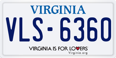 VA license plate VLS6360
