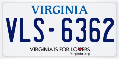 VA license plate VLS6362