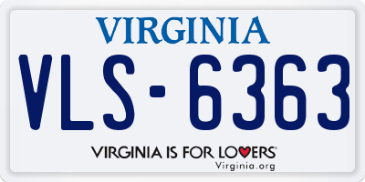 VA license plate VLS6363