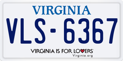 VA license plate VLS6367