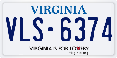 VA license plate VLS6374