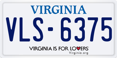 VA license plate VLS6375