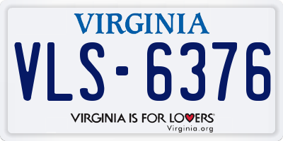 VA license plate VLS6376