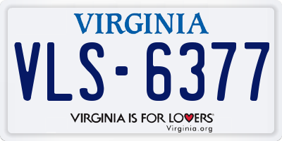 VA license plate VLS6377