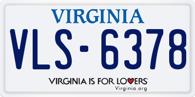 VA license plate VLS6378