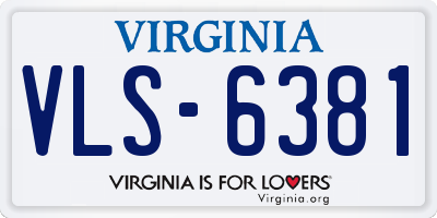 VA license plate VLS6381
