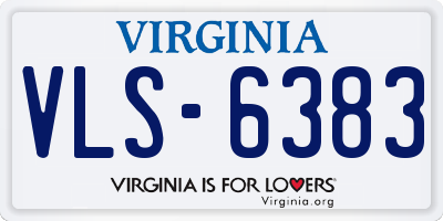 VA license plate VLS6383