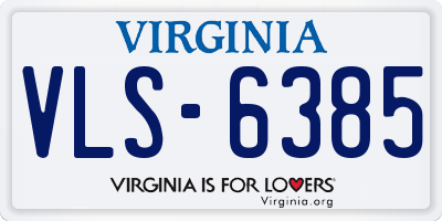 VA license plate VLS6385