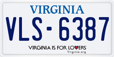 VA license plate VLS6387