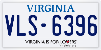 VA license plate VLS6396