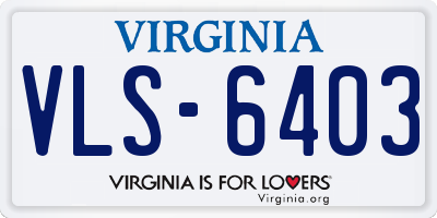 VA license plate VLS6403