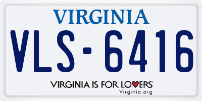 VA license plate VLS6416