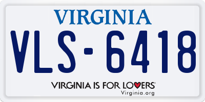 VA license plate VLS6418