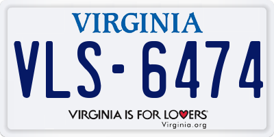VA license plate VLS6474