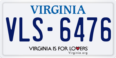 VA license plate VLS6476