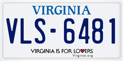VA license plate VLS6481