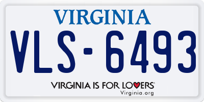 VA license plate VLS6493