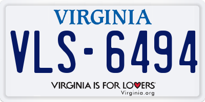 VA license plate VLS6494