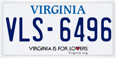 VA license plate VLS6496