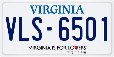VA license plate VLS6501