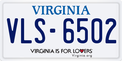 VA license plate VLS6502