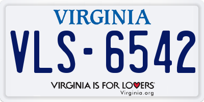 VA license plate VLS6542