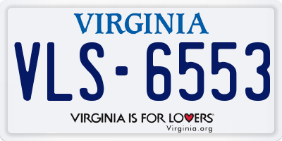 VA license plate VLS6553