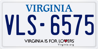 VA license plate VLS6575