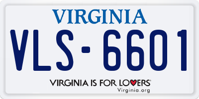 VA license plate VLS6601