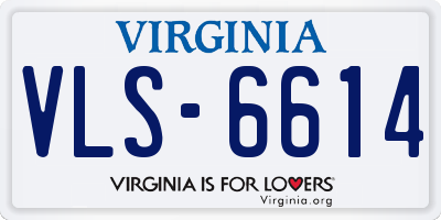 VA license plate VLS6614