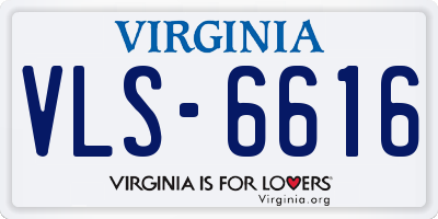 VA license plate VLS6616