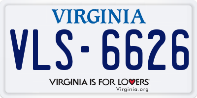 VA license plate VLS6626