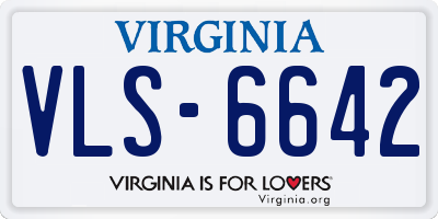VA license plate VLS6642
