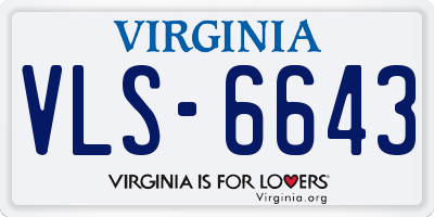 VA license plate VLS6643