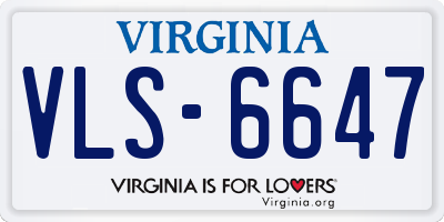 VA license plate VLS6647