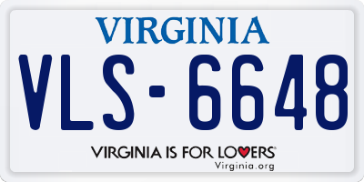 VA license plate VLS6648