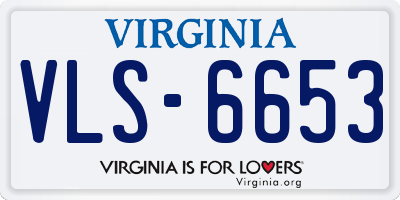 VA license plate VLS6653