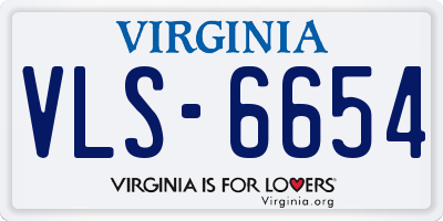 VA license plate VLS6654