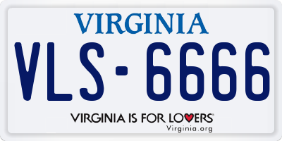 VA license plate VLS6666