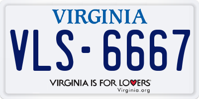 VA license plate VLS6667