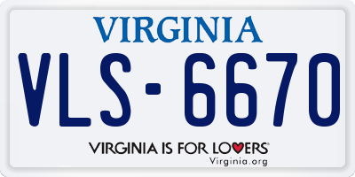 VA license plate VLS6670