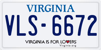 VA license plate VLS6672