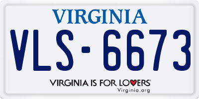 VA license plate VLS6673