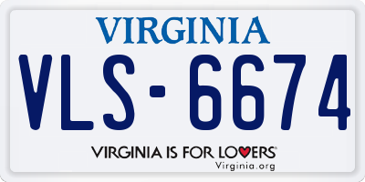VA license plate VLS6674