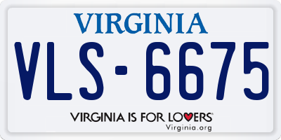 VA license plate VLS6675