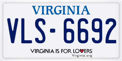 VA license plate VLS6692