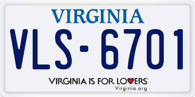 VA license plate VLS6701