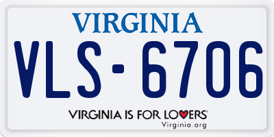 VA license plate VLS6706