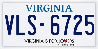VA license plate VLS6725
