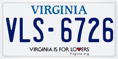 VA license plate VLS6726
